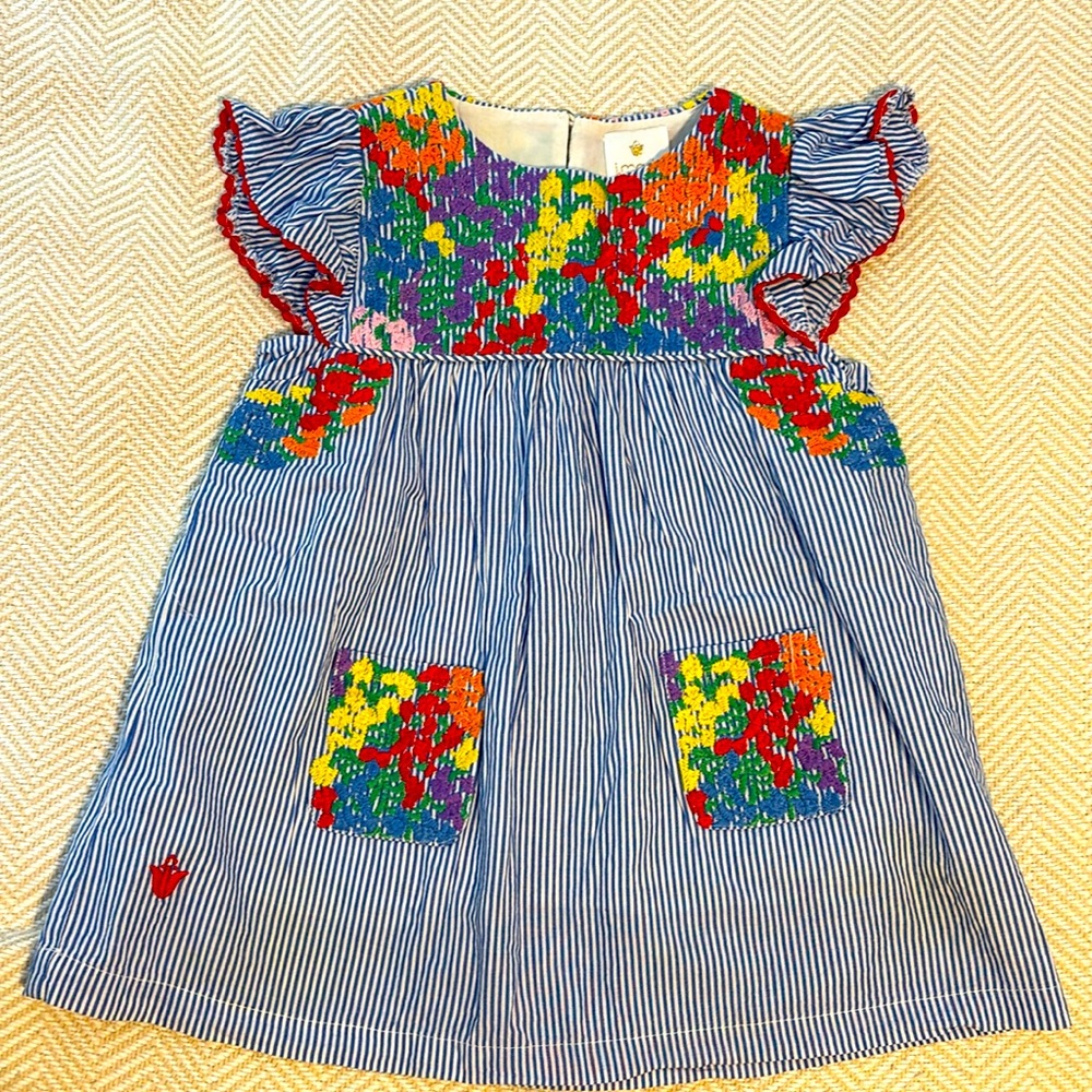 - Flutter Sleeve Floral Embroidered Dress J. Marie